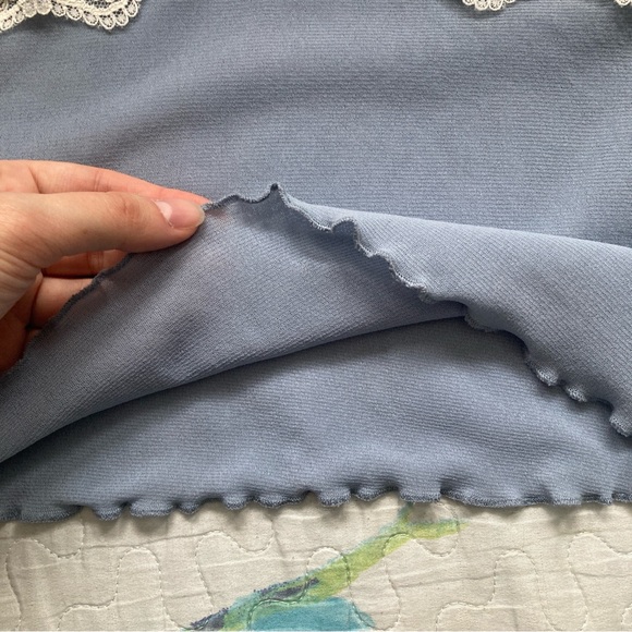 Vintage 90s Powder Blue Lace Trimmed Cami π¦ - Picture 4 of 8